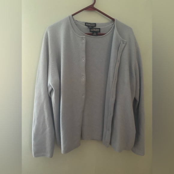 Lands' End Sweaters - Lands' End Light Blue Cardigan and Shell Set